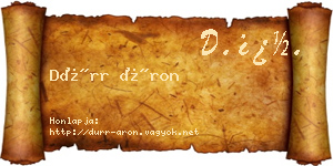 Dürr Áron névjegykártya